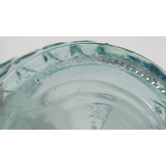 Vintage Vetreria Etrusca Pitcher Thick Green Glass Raised Palm Trees Italy READ - Picture 8 of 11